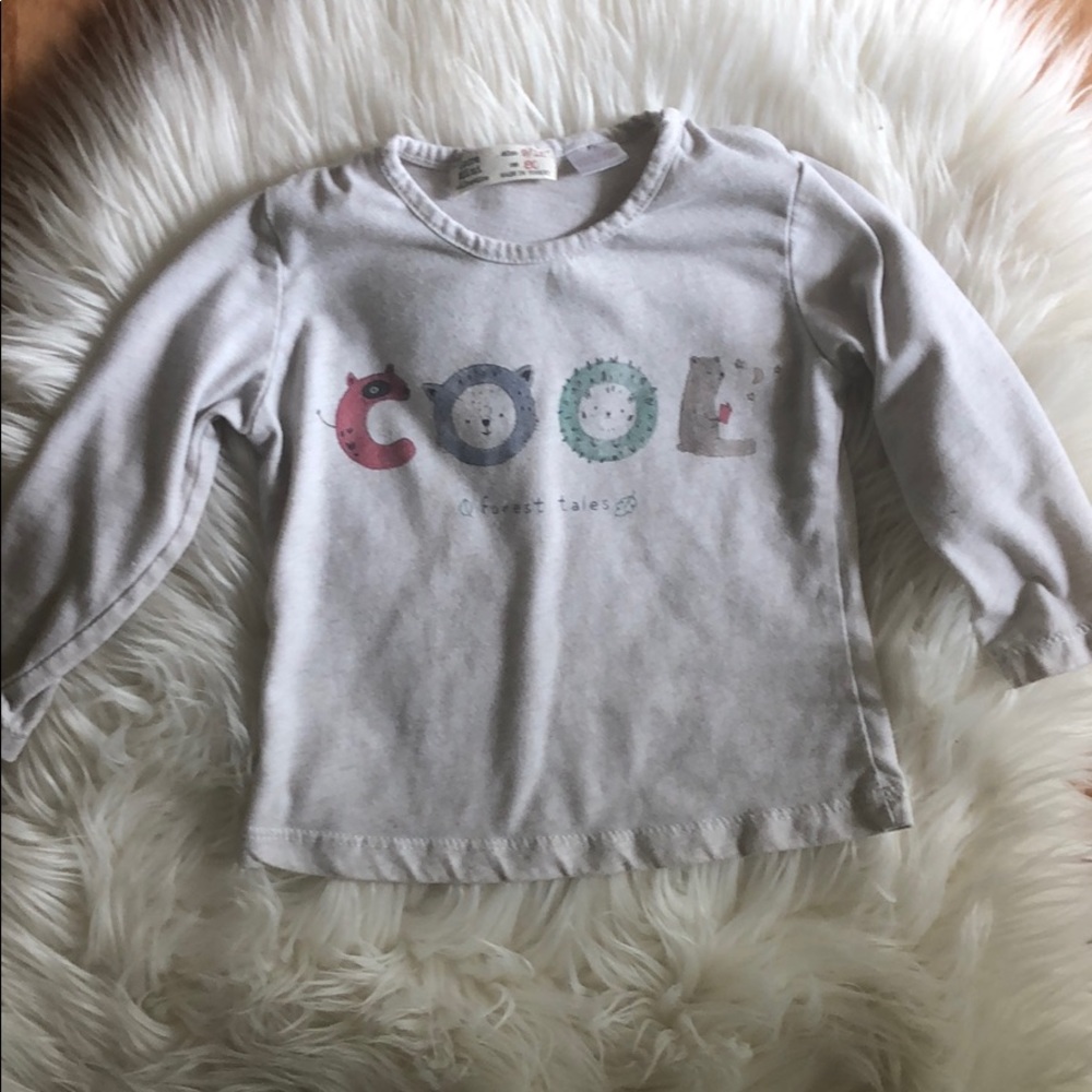 Zara Mini Long Sleeve shirt w/ free pants 9 month